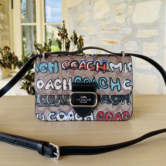 Coach X Mint + Serf Large Morgan Square Crossbody In Signature Canvas SV/Khaki - Picture 1 of 6